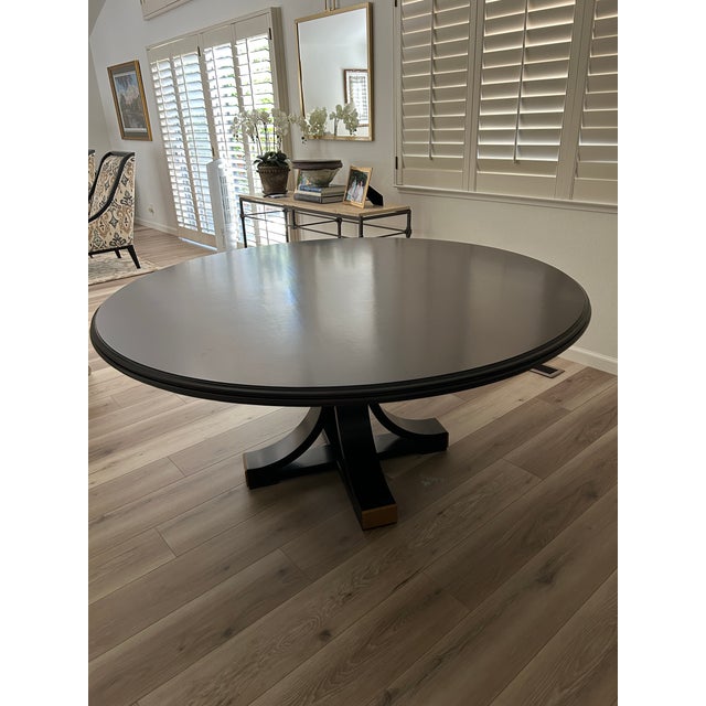 Transitional Old Biscayne Designs Avery Dining Table W/Pedestal Base For Sale - Image 3 of 10