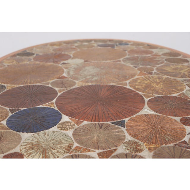 Coffee Table Teak & Ceramic attributed to Tue Poulsen for Haslev Mobelsnedkeri, Denmark, 1960 For Sale - Image 11 of 18