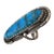 Vintage Southwest style bell trading post ring with a sterling silver band and a large turquoise stone. Ring size 10.