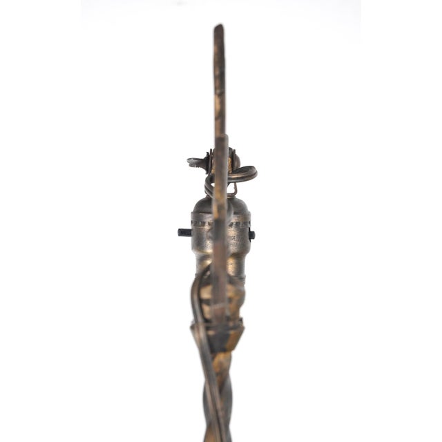 Mid 20th Century Restored Art Deco Cast Iron Bridge Floor Lamp For Sale - Image 12 of 15