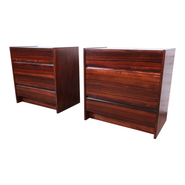Danish Modern Rosewood Bachelor Chests or Large Nightstands, Newly