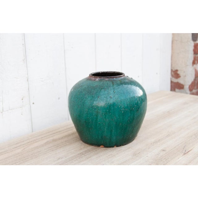 Dark Cyan Asian Vase For Sale In Los Angeles - Image 6 of 11