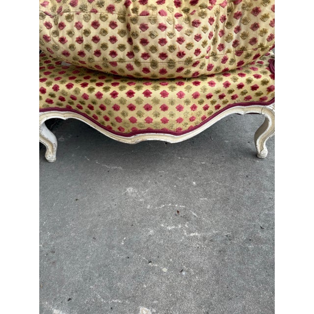 White Large 18th Century French Louis XV Bergere or Armchair- A Pair For Sale - Image 8 of 11