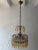 Italian Micro-Beaded Tiered Yellow Crystal Prisms Chandelier C 1920 Amber For Sale - Image 12 of 12