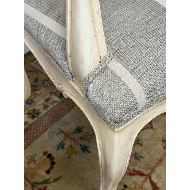 Jacara’s French Provincial Louis XV Style Upholstered Armchairs, Pair For Sale - Image 10 of 12