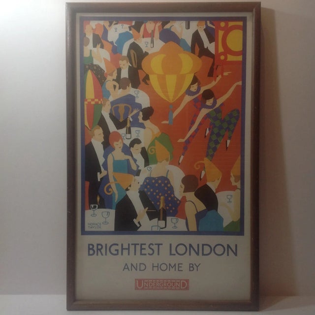 This is a lovely poster titled "Brightest London and Home" by Horace Taylor. Framed and ready to be hung in your home!