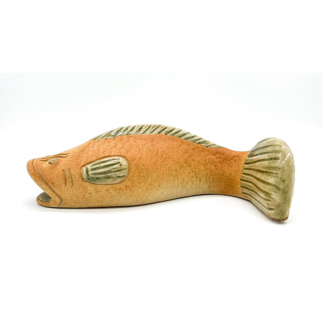 Mid 20th Century Mid-Century Pottery Fish Wall Pocket Figurine – Asian Folk Art / Japandi / Coastal For Sale - Image 5 of 12