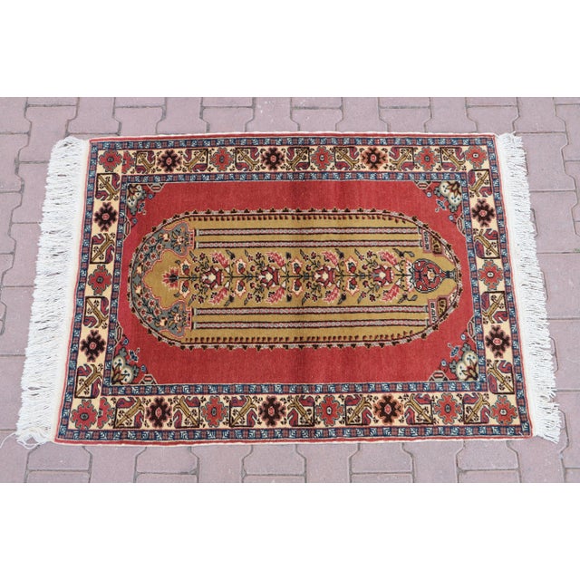 Red 1950s Turkish Red Natural Wool Rug For Sale - Image 8 of 10
