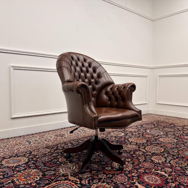 Metal English Chesterfield Directors Chair For Sale - Image 7 of 8