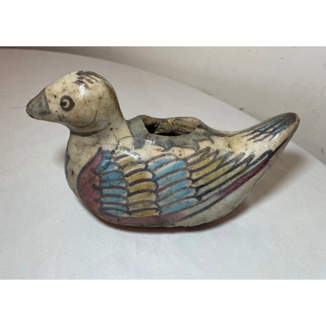 Antique 18th Century Handmade Middle Eastern Pottery Bird Vessel Sculpture Art For Sale In New York - Image 6 of 12
