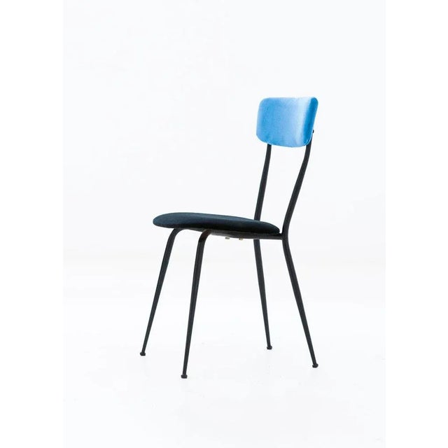 Metal Italian Desk Chair in Velvet and Iron, 1950s For Sale - Image 7 of 7