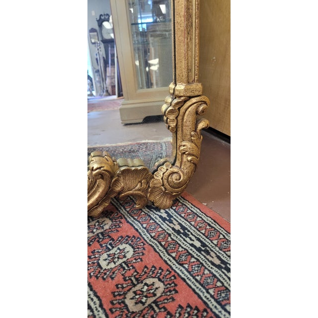Gold Fine French Rococo Style Gilt Wood Wall or Mantel Mirror For Sale - Image 8 of 10