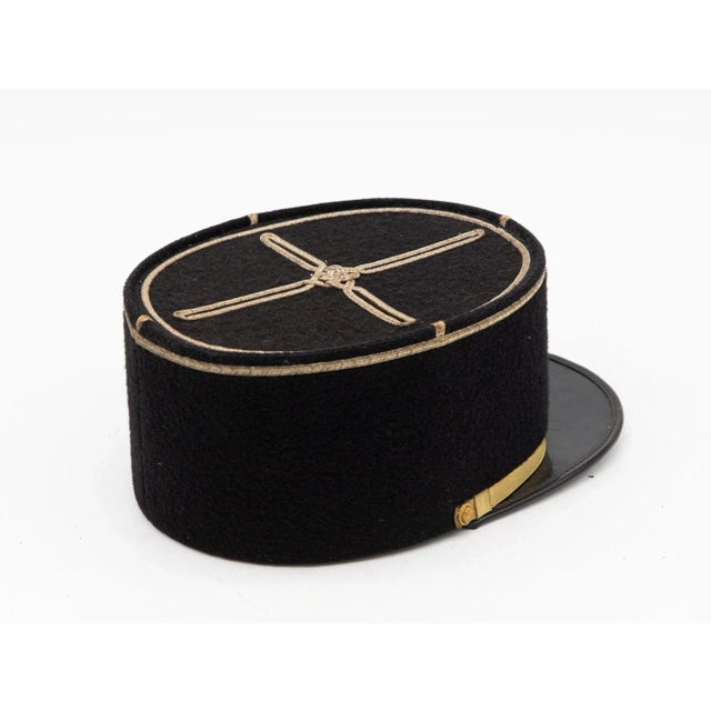 French Vintage French Military Academy Officers Hat, Mid Century For Sale - Image 3 of 10