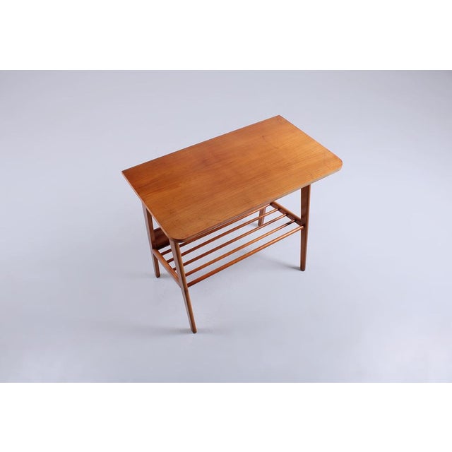 Danish Spindle Side Table with Magazine Rack, 1950s For Sale - Image 6 of 17