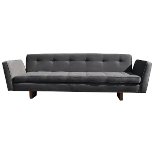 Edward Wormley for Dunbar Split Arm Sofa With Walnut Base