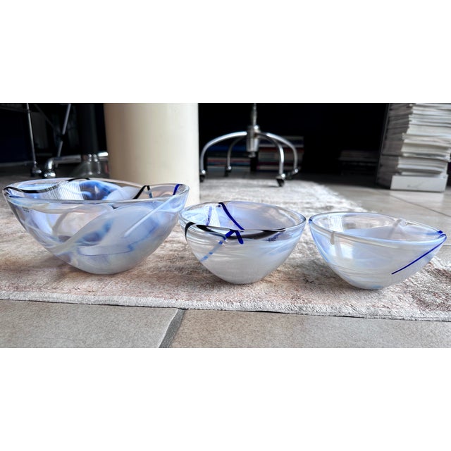 Early Edition Contrast Series Bowls in Mouth-Blown Art Glass by Anna Ehrner for Kosta Boda, Sweden, 2005, Set of 3 For Sale - Image 15 of 18
