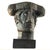 A striking vintage Brutalist figural bust featuring an abstracted, architectural face and richly textured surface. The...