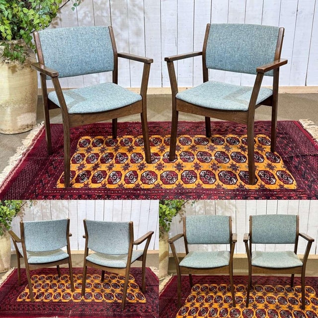 Pair of English teak armchairs from the 1970s - W=58cm, D=48cm, H=81cm, seat H=44cm.