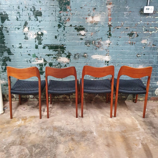 Wood Vintage Niels Moller Teak Dining Chairs Model 71 - Set of 4 For Sale - Image 7 of 8