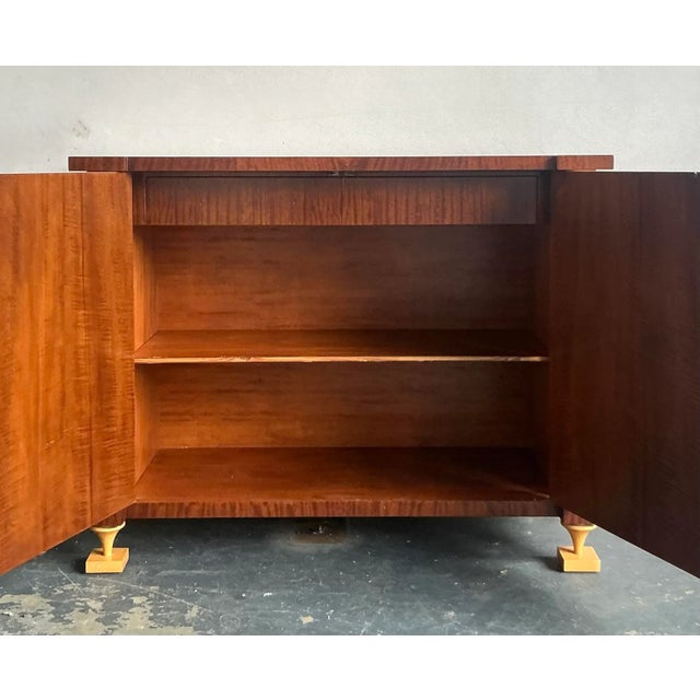 Wood Vintage Regency Andre Arbus for William Switzer Marquetry Cabinet For Sale - Image 7 of 10