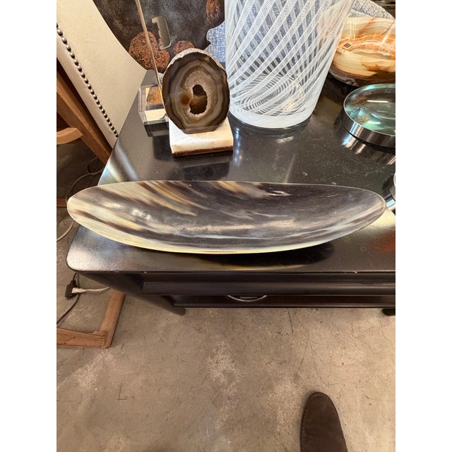 Hand Polished Oblong Horn Bowl / Catchall For Sale In Miami - Image 6 of 8