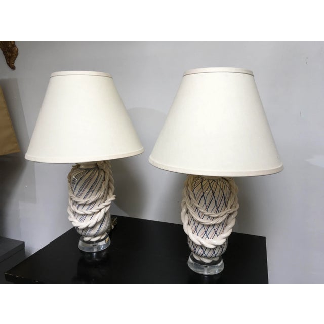 Rare Pair of Roy Hamilton “Bondage Series” Postmodern Ceramic Table Lamps, Los Angeles, Early 1980s For Sale - Image 10 of 13