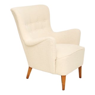 Vintage Swedish Lounge Chair attributed to Folke Ohlsson for Dux, 1950 For Sale