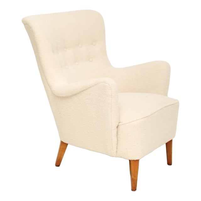 Vintage Swedish Lounge Chair attributed to Folke Ohlsson for Dux, 1950 For Sale