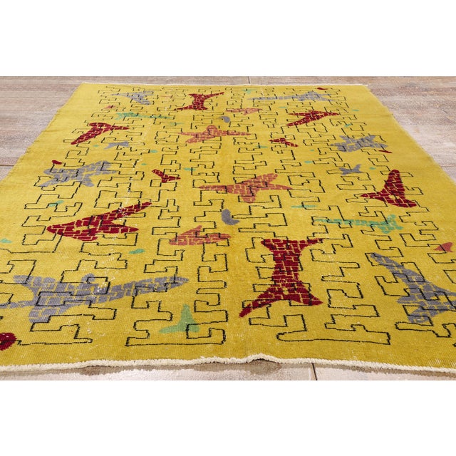 Zeki Muren Vintage Turkish Sivas Rug, 05'03 X 08'03 For Sale - Image 9 of 10
