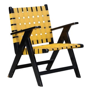 Mid-Century Modern Webbing Lounge Chair by Jens Risom, 1950s For Sale