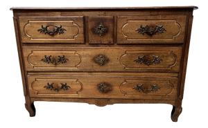 Louis XV Style Chest of Drawers in Oak, 1800s