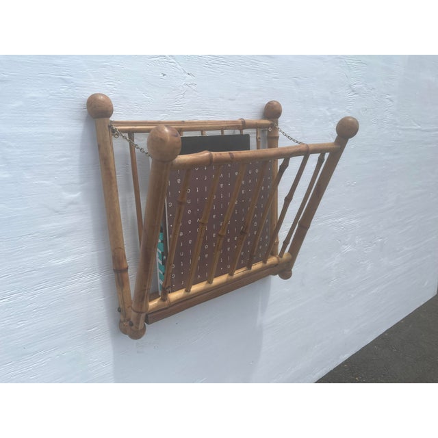 1950s Rattan Wall Shelf, Magazine Rack For Sale - Image 9 of 12