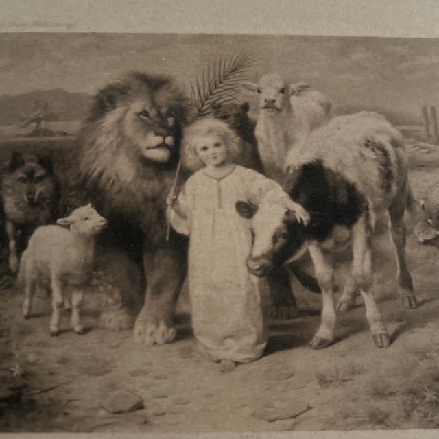 1896 print; unframed; there is an embossed ‘frame’ line to give the illusion the outer border is a separate matte; image...
