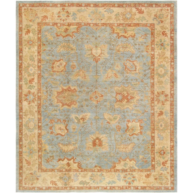 Pasargad Oushak Wool Area Rug -12' 2" X 14' 4" For Sale - Image 4 of 4