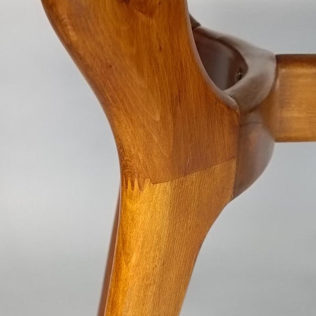 Table with Oval Marble Top in Beech and Marble, 1950s For Sale - Image 14 of 15