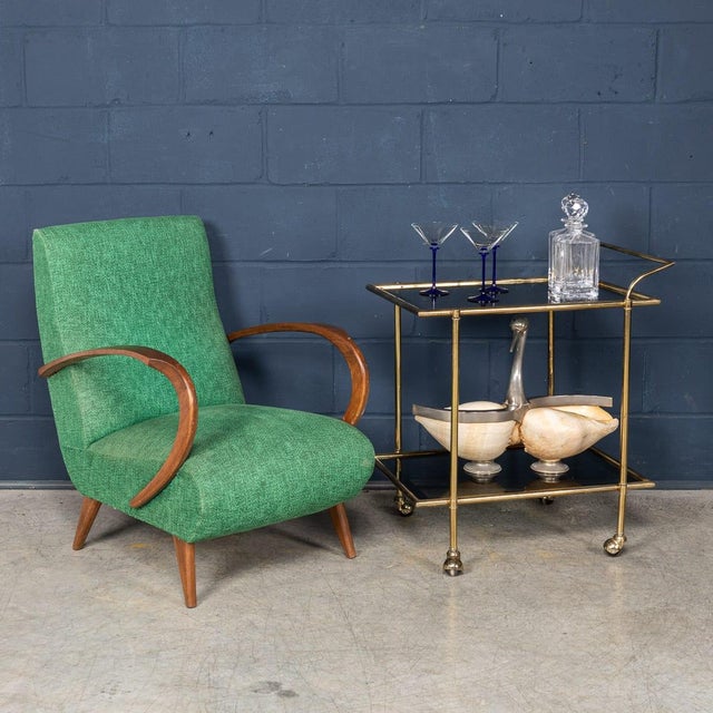 Vintage Brass and Smoked Glass Drinks Trolley in the style of Luigi Brusotti, 1970 For Sale - Image 3 of 18