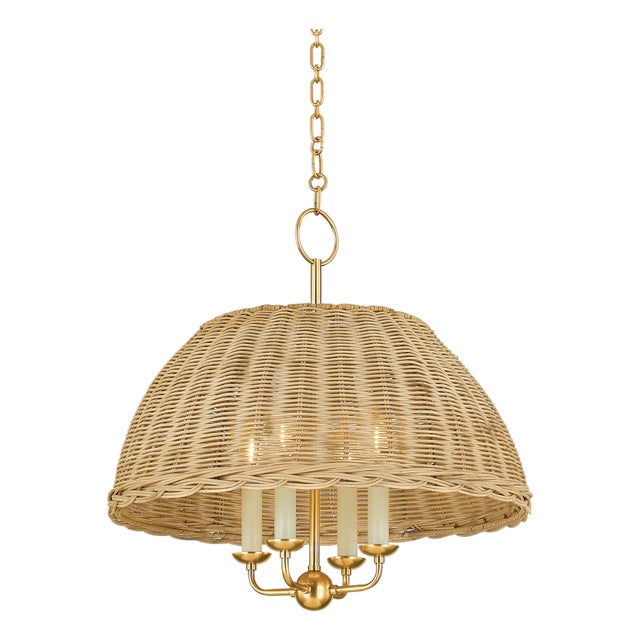 Mitzi Arwen 20 in. 4 Light Pendant in Aged Brass Finish For Sale
