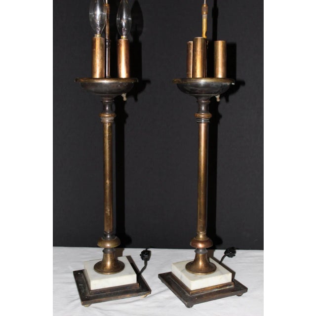 Copper Mid 20th Century Copper Lamps - a Pair For Sale - Image 8 of 13
