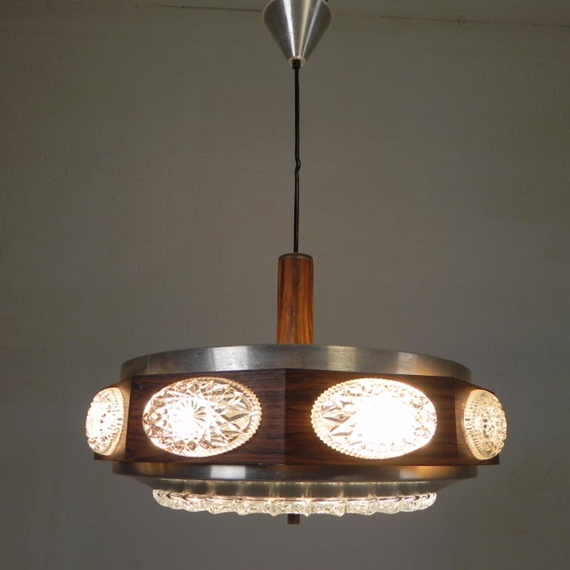 Vintage Lakro Pendant Lamp with Oval Glass Plates, 1970s For Sale - Image 11 of 17