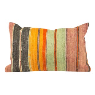 Beautiful Vertical Striped Large Lumbar Pillow For Sale