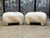 Post Modern Pair of Souffle Pouf Ottomans/Stools 1980. Newly reupholstered. In the style of Karl Springer. Measure 18.5"...