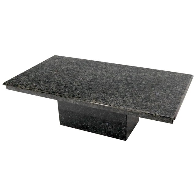 Medium to Large Black Granite Rectangular Mid-Century Modern Coffee Table For Sale - Image 11 of 11