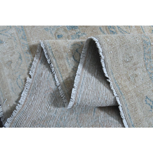 1970s Vintage Persian Handmade Wool Cotton Beige Area Rug For Sale - Image 10 of 11