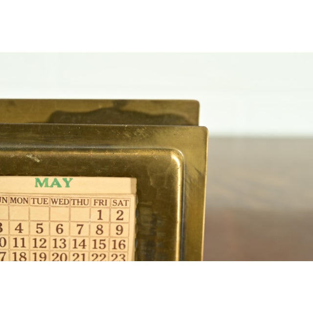 Metal Roycroft Arts & Crafts Brass Finished Hammered Copper Letter Rack With Calendar Frame or Picture Frame For Sale - Image 7 of 16