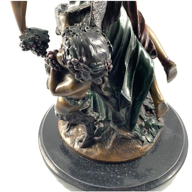 Metal Large 20th Century French Bronze of Dancing Figures with Tambourine For Sale - Image 7 of 8