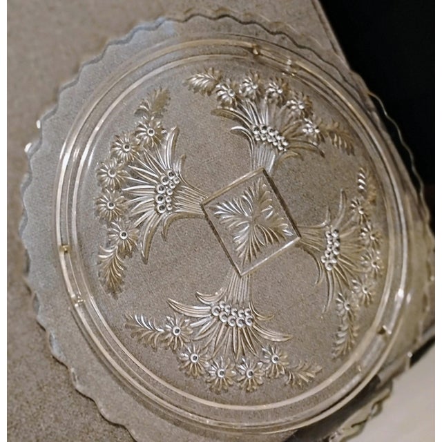 Art Deco Vintage Depression Crystal Cake Platter For Sale - Image 3 of 3