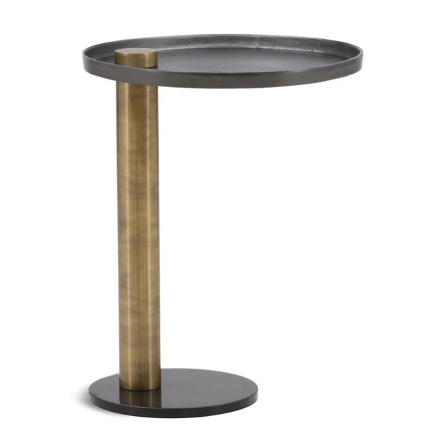 Jaxon Brass & Black Side Table For Sale - Image 4 of 6