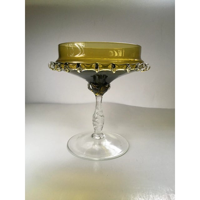 Olive Early 20th Century Glass Footed Compote Dish For Sale - Image 8 of 13