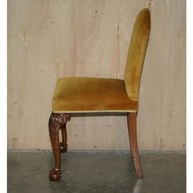 Art Deco Hand Carved Dining Chairs in Walnut with Claw & Ball Feet, Set of 6 For Sale - Image 18 of 18