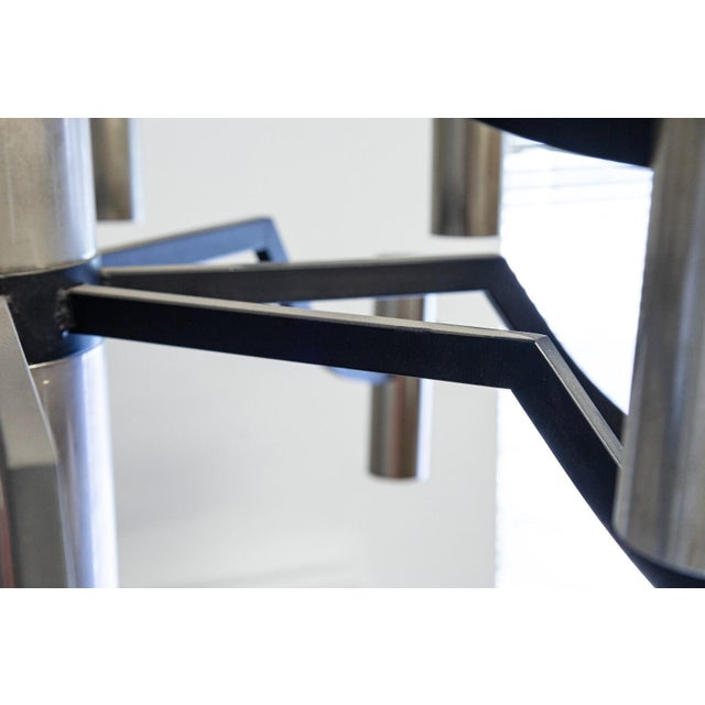 Late 20th Century Contemporary ModerBlack and Chrome Candelabra Chandelier Ceiling Light Fixture For Sale - Image 5 of 8